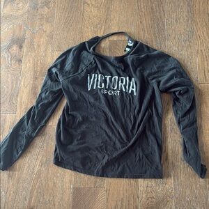 Victoria's Secret Black Graphic Hoodie Relaxed Fit